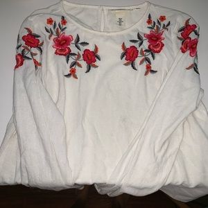 White floral blouse